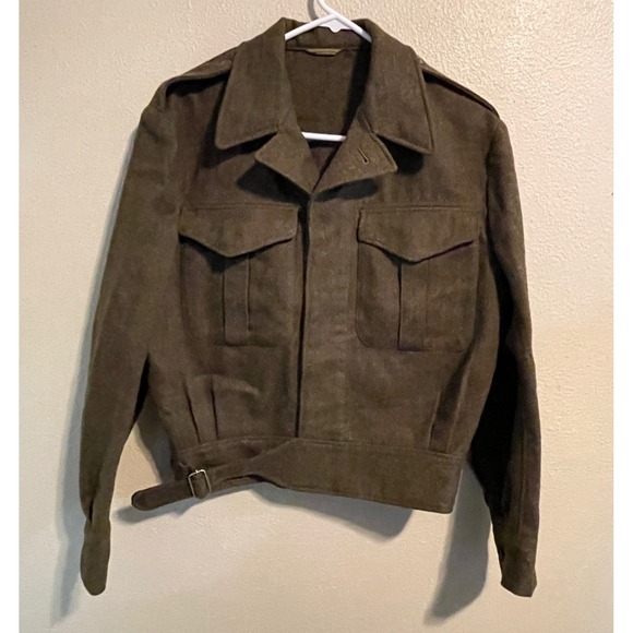 Vtg 1955 Military Wool Jacket - Master Craft Uniform Quebec Battledress blouse